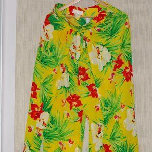 Escada Margaretha Ley silk Tropical Floral Print wide Leg pants- skirt Size: 40